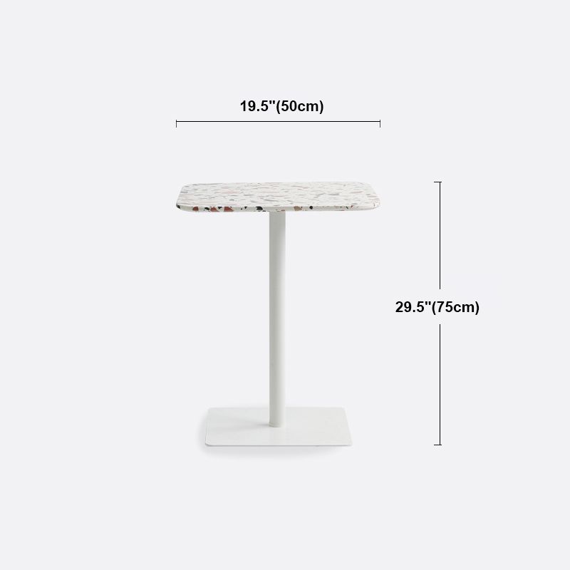 Mesa de comedor de pedestal de metal industrial para comedor para comedor