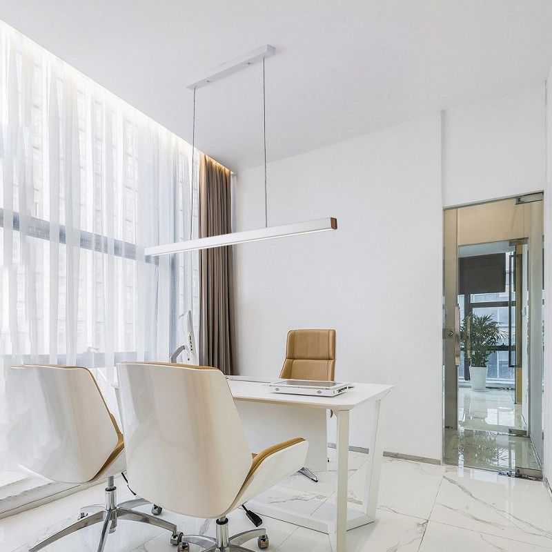 Simple Style Rectangle Island Light Fixture 1-Light Restaurant Hanging Lamp