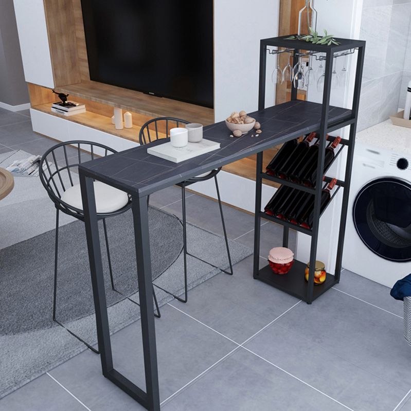 Glam Bar Table Set 1/2/3 Pcs Storage Bar Table with Bar Stools