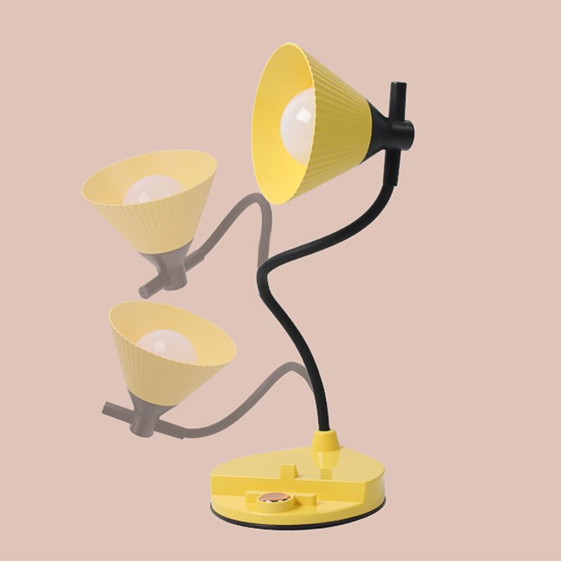 Touch Control Conical Study Light Macaron Plastic Dormitory LED Table Lamp