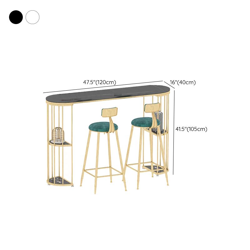 Industrial Bar Dining Table Oval Counter Height Dining Table for Kitchen