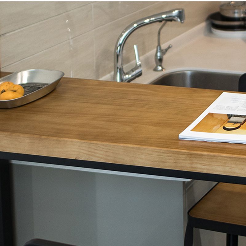 1/5 Pieces Industrial Rectangular Pub Table Set Wooden Counter Table with High Stools