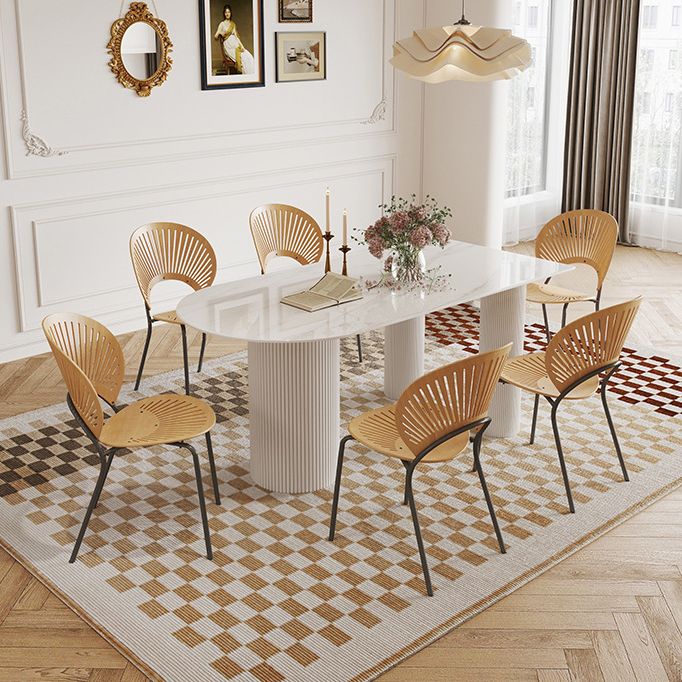 Minimalist White Dining Table Set 1/4/5/7 Pieces Home Table and Chairs
