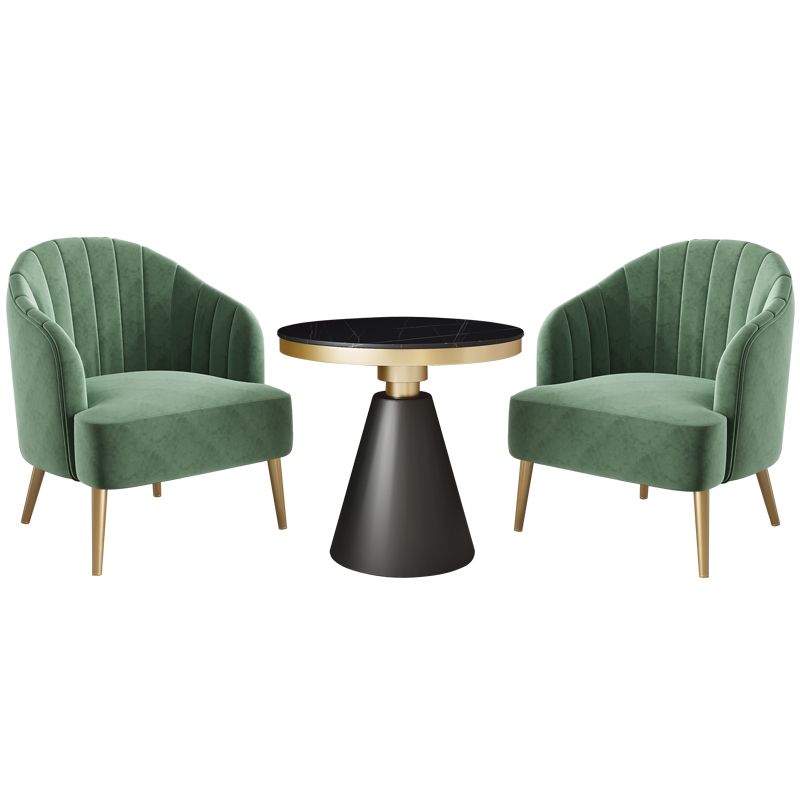 29.52" High Recessed Arms Chair Basic Four Leg Accent Armchair