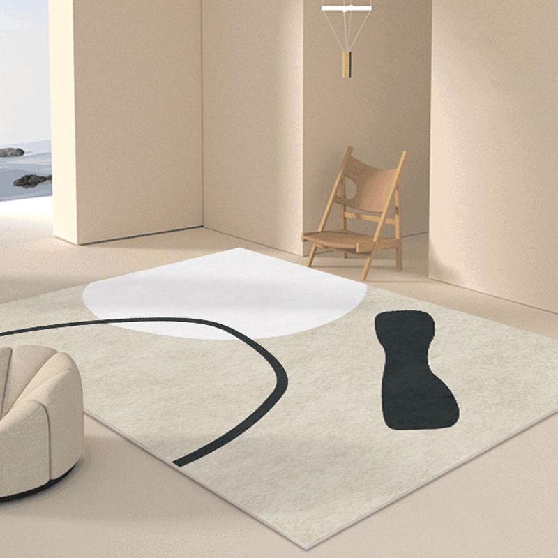 Tapis noir simple en Polyester, bloc de couleur, avec envers antidérapant, pour la décoration de la maison