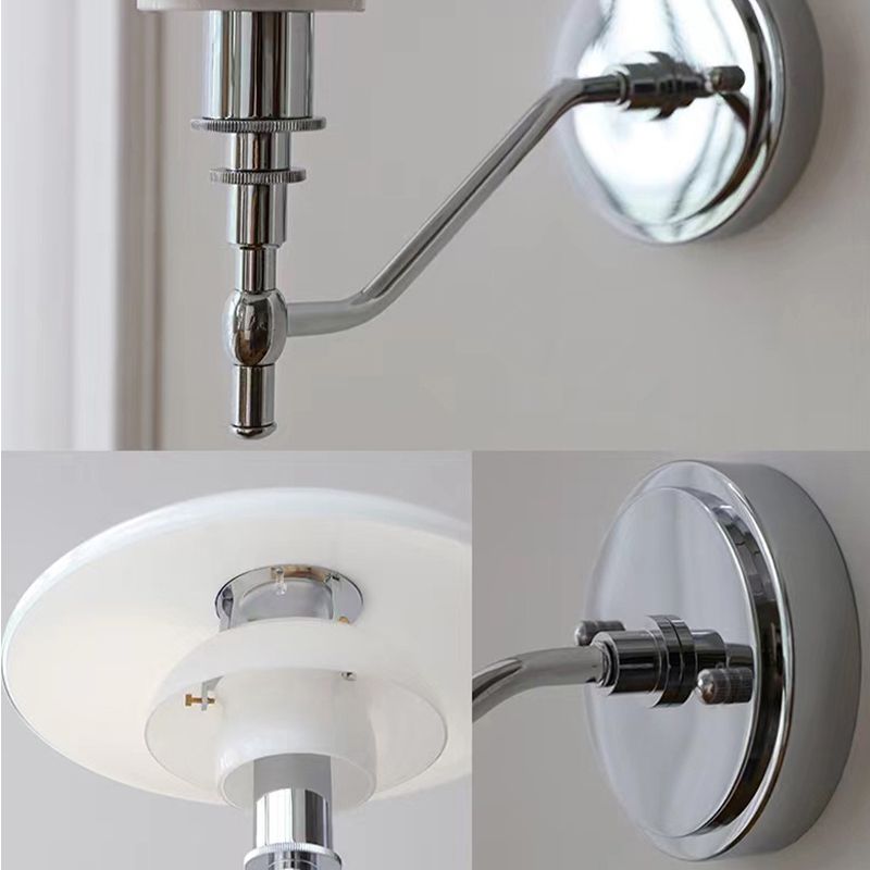 Simple Wall Light Fixture Household Wall Light Sconce with Glass Shade for Bedroom