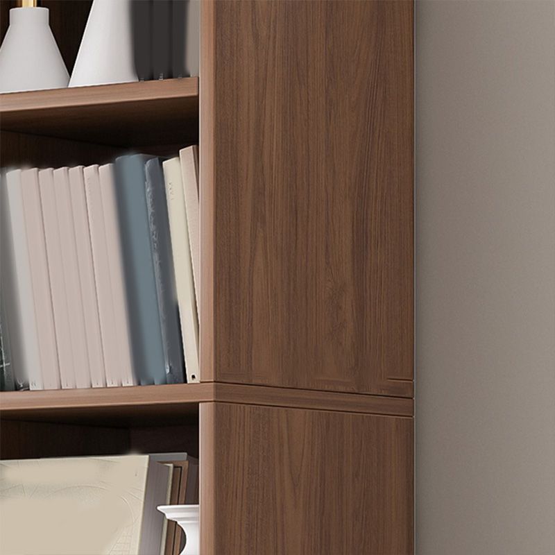 Closed Back Scandinavian Bookcase Engineered Wood Standard Bookshelf