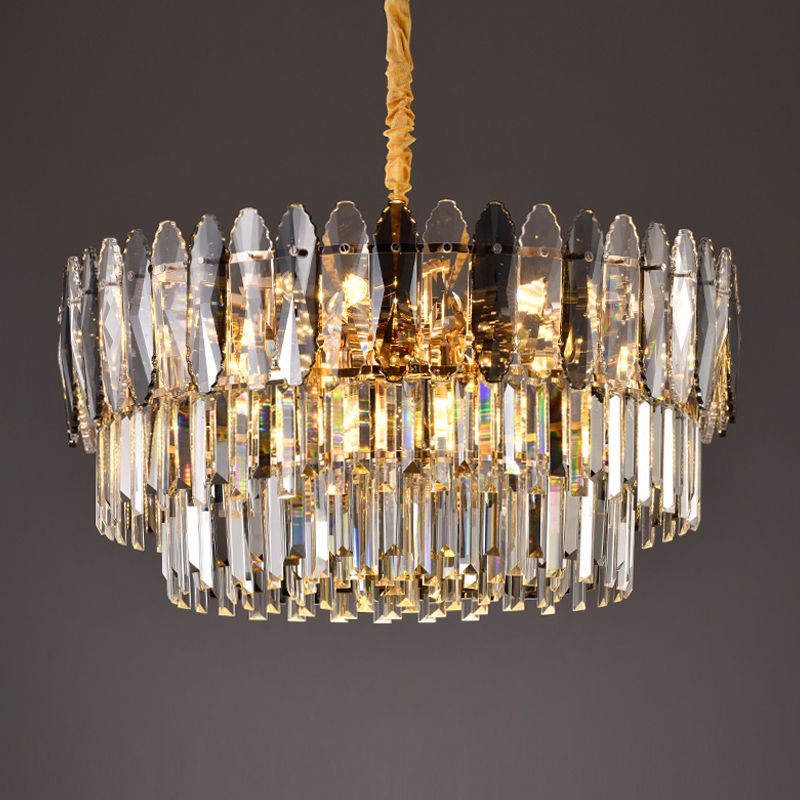 Geometric Pendant Lights Modern Crystal Pendant Lighting Fixture in Gold