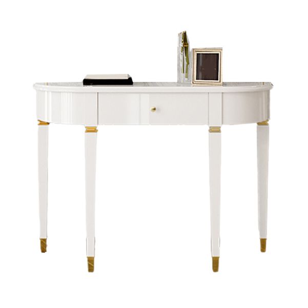 Mid-Century Modern Wood Console Table Half Moon Console Sofa Table for Hall