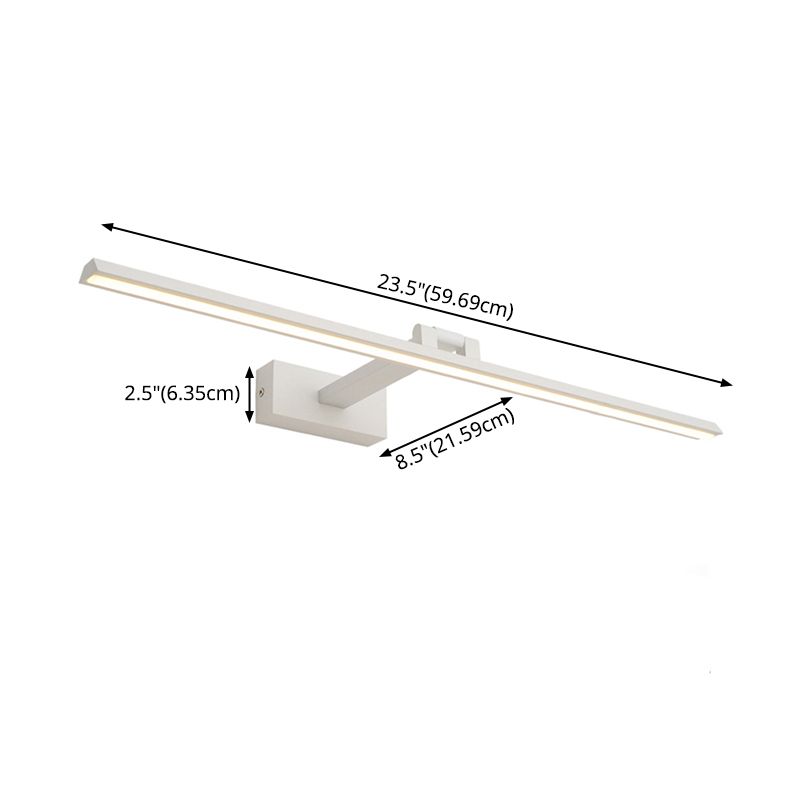 Metal linear Shade Swing Arm Wall Lights Modern 1 Head Wall Mount Fixture in White