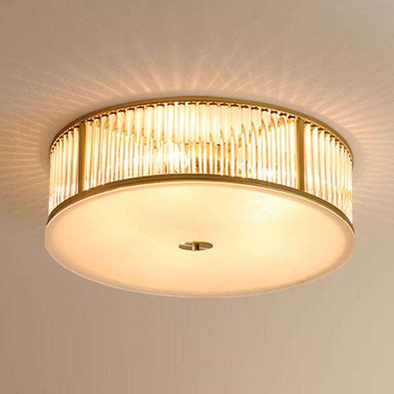 Crystal Drum Flush Mount Modern Flush Mount Light Fixtures for Living Room