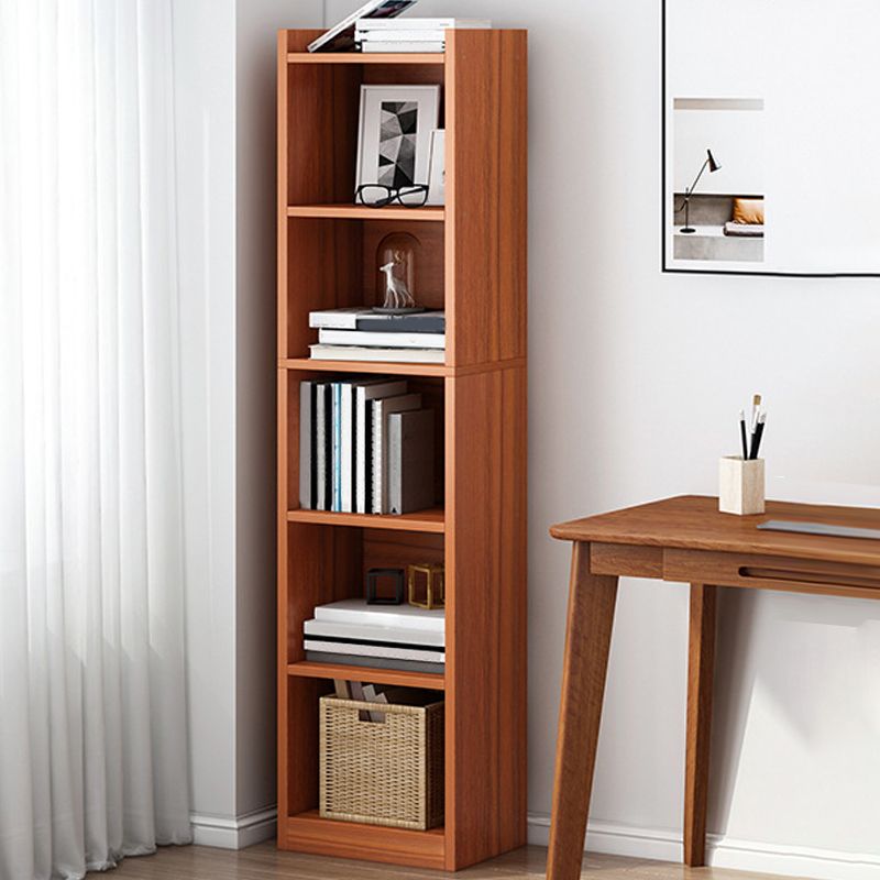 Contemporary Engineered Wood Bookcase, Geometric Bookshelf for Bedroom