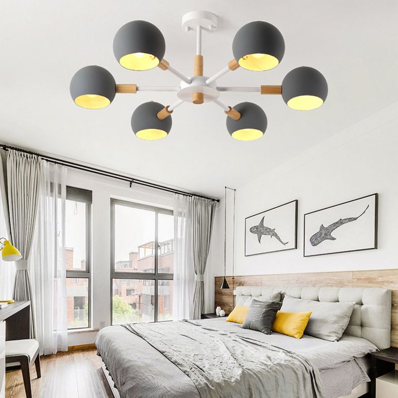 Living Room Chandelier Modern Multi Head Macron Hanging Fixture for Bedroom