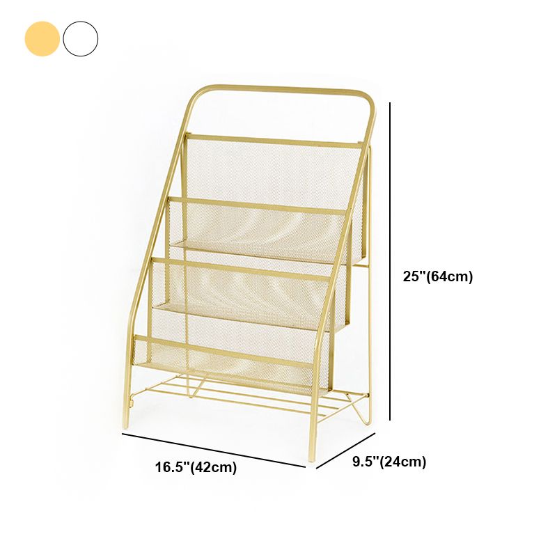 Modern Metal Ladder Bookshelf Iron Closed Back Bookcase for Home