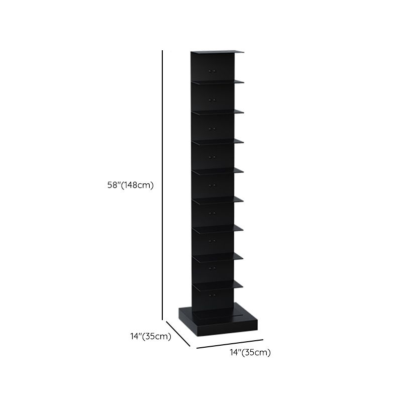Contemporary Metal Bookshelf Black Geometric Shelf Bookcase for Study Room