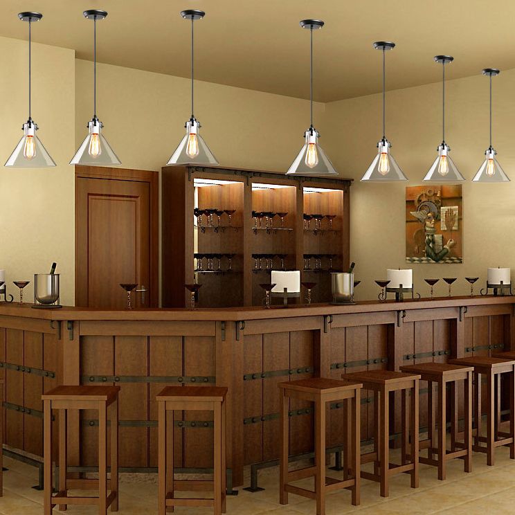 Éclairage pendentif en forme de cône à 1 lumière