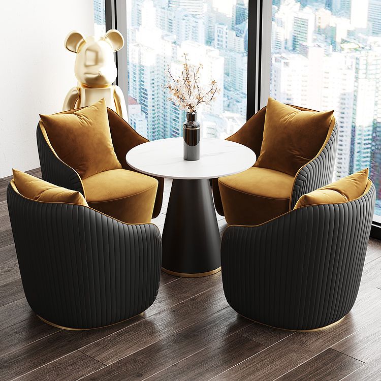 Tradizionale sito da pranzo rotondo di lusso tavolo in pietra sala da pranzo mobili per la casa