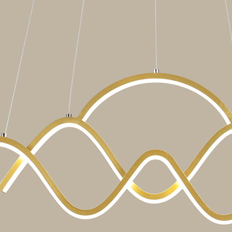 3 Light LED Linear Ceiling Chandelier Postmodern Dining Room Pendant Light