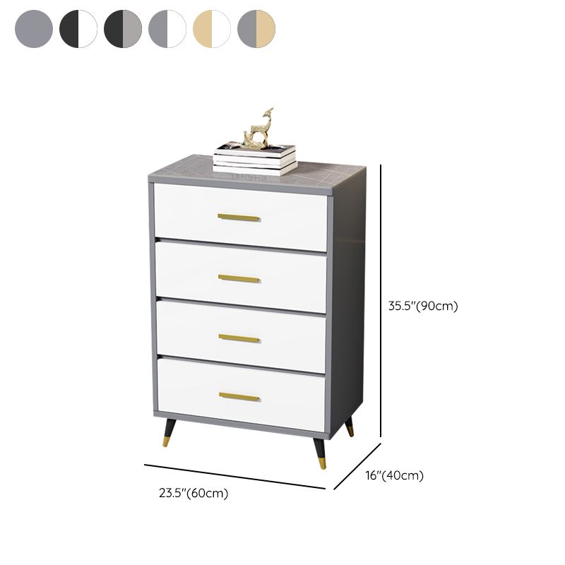 Stone Glam Storage Chest Bedroom Vertical Chest with Drawers
