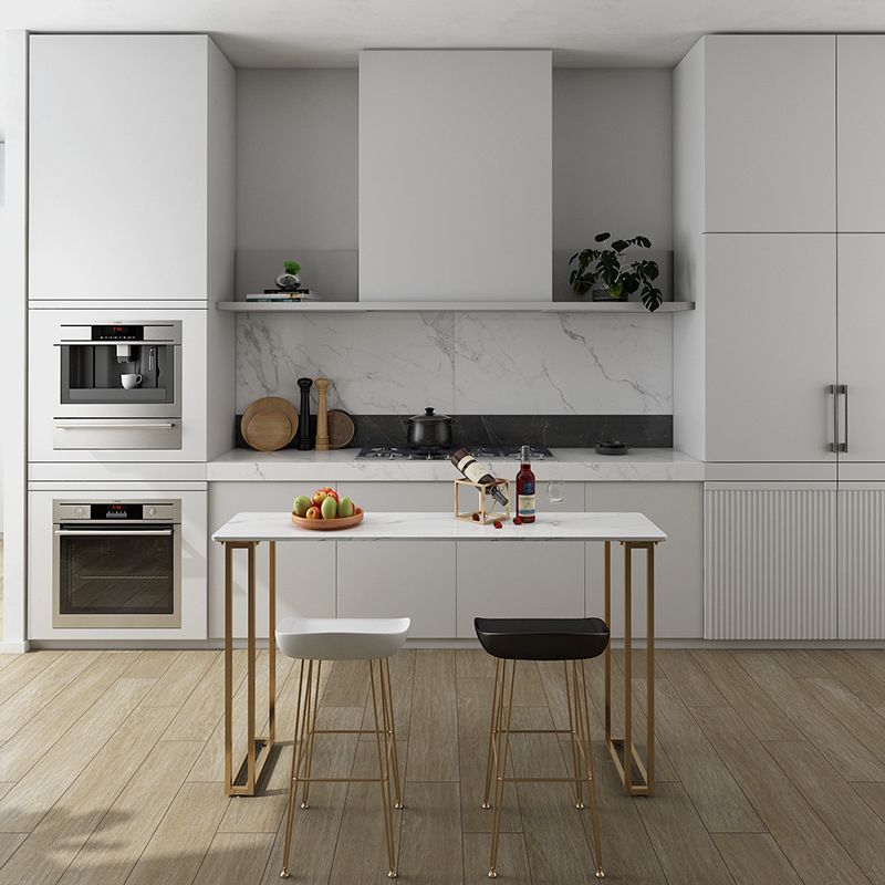 1/3 Pieces Pub Dining Set Glam Rectangular Table and Stool for Bar