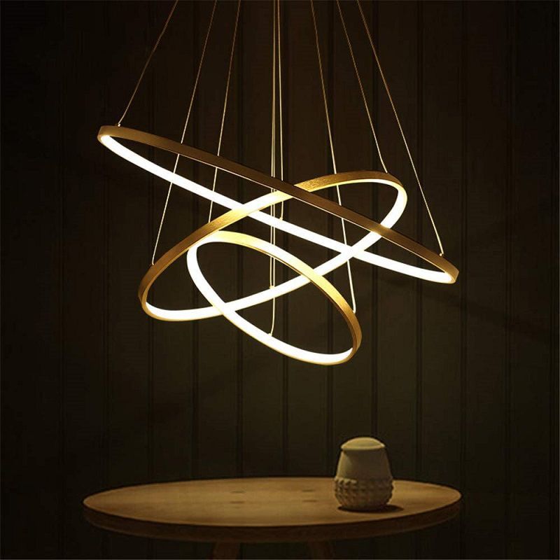 Circle Multi-layer Hanging Light Modern Style Multi Lights Metal Pendant Lights