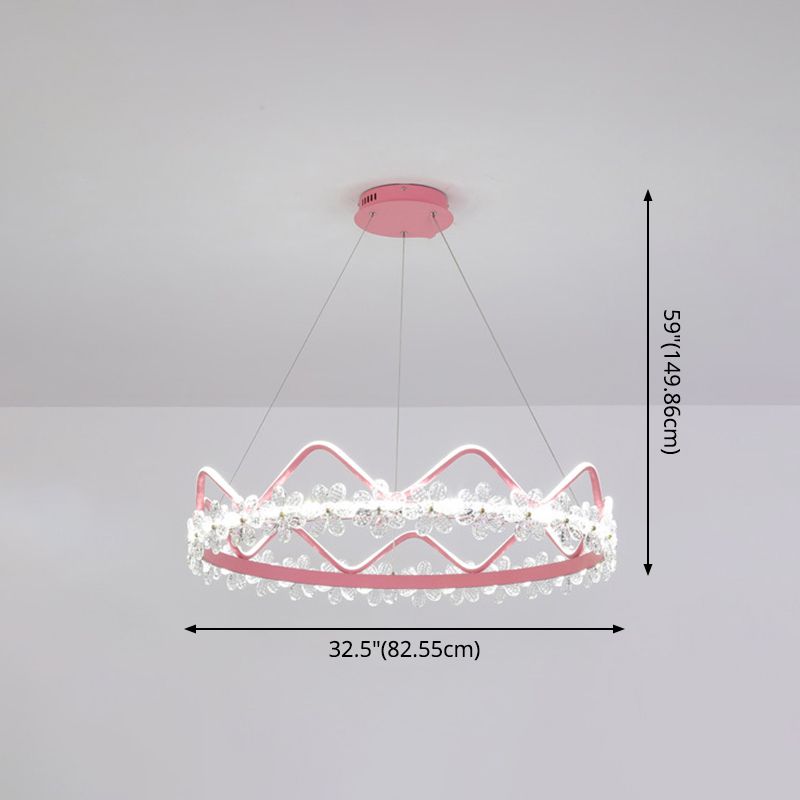 1 couronne légère suspendue pendante lumière nordique Crystal Éclairage en suspension pour le salon