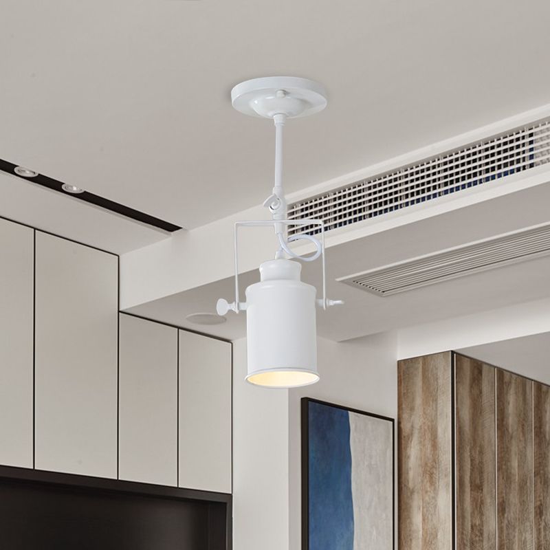 Sala de comedor de cilindros semi-descarga de estilo industrial ligero metálico 1/2/3-cabeza negra/blanca de pista giratoria