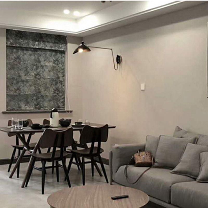 Zeitgenössische verstellbare Wandleuchten Einkopf -Schwarze Wandlampe für Schlafzimmer Wohnzimmer