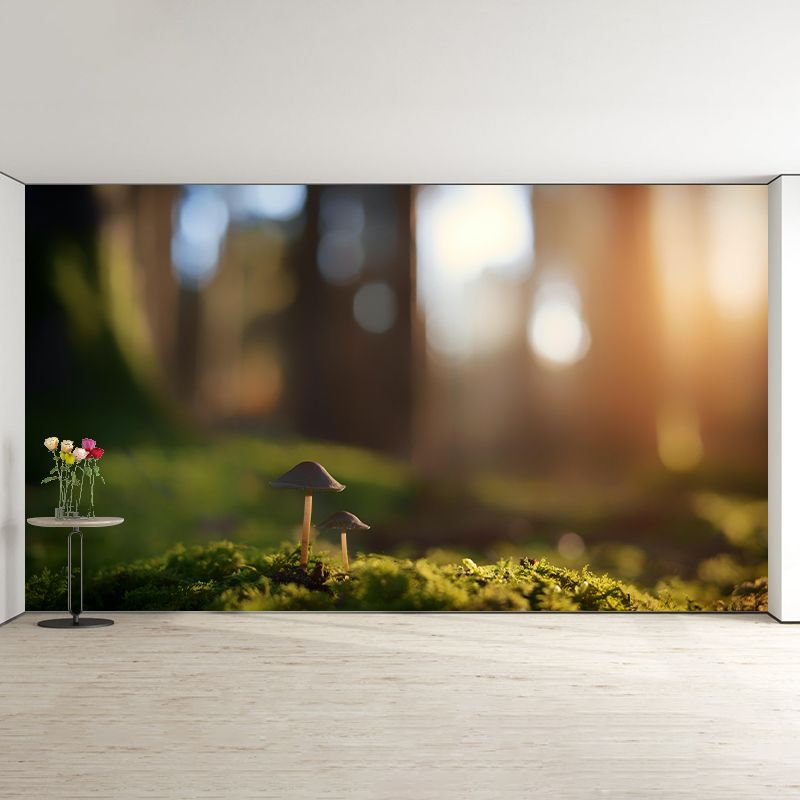 Mushroom Plant Modernist Wall Mural Decal Photography Stain Resistant for Living Room