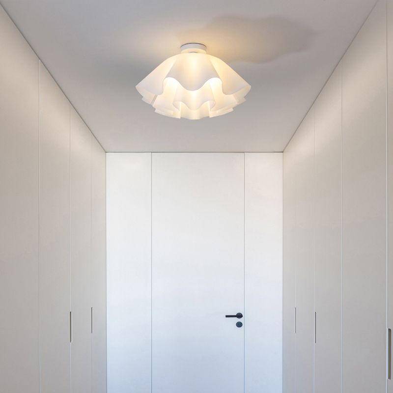 Flower Shape 1 - Light Flush Mount Light Iron and Acrylic Flush in White