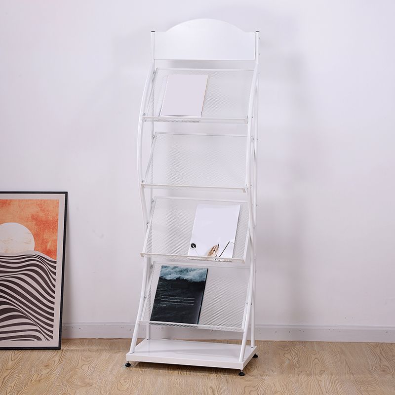 Metal Contemporary Vertical Bookshelf Closed Back Bookcase with Shelves