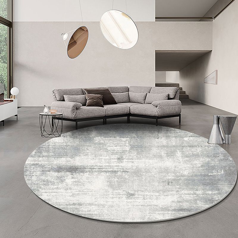 Contemporary Round Carpet Abstract Pattern Rug Stain Resistant Area Rug for Living Room