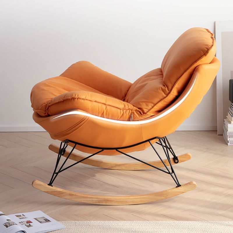 Rocking Chair Fabric Houndstooth Scratch Resistant Rocking Chair with Ottoman