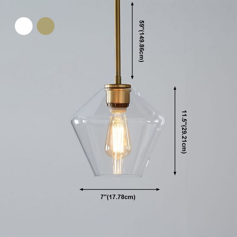 Lakte enkele hanglamp in moderne creatieve stijl glazen geometrische hanglamp