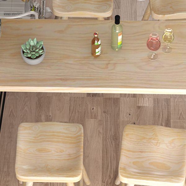 Modern Bar Table Set 1/2/5 Pieces Wooden Bar Table with High Wood Stools