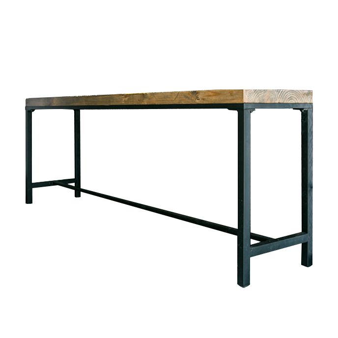 Industrial Bar Table Set 1/6 Pieces Wooden Bar Table and Footrest Bar Stool