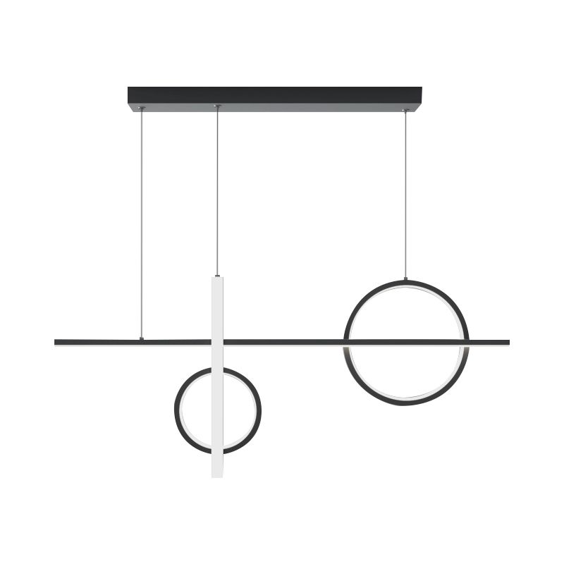 23.5"/31.5" W Acrylic Bike Pendant Lighting Nordic LED Island Lamp Fixture with Rectangle Canopy in Black/Gold