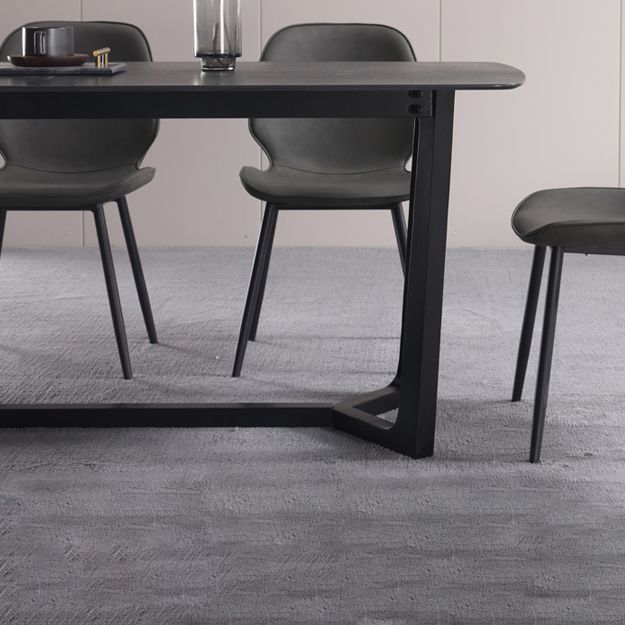 Modern 1/2/3/5 Pieces Dinette Set with Black Sintered Stone Top Rectangle Dining Table Set