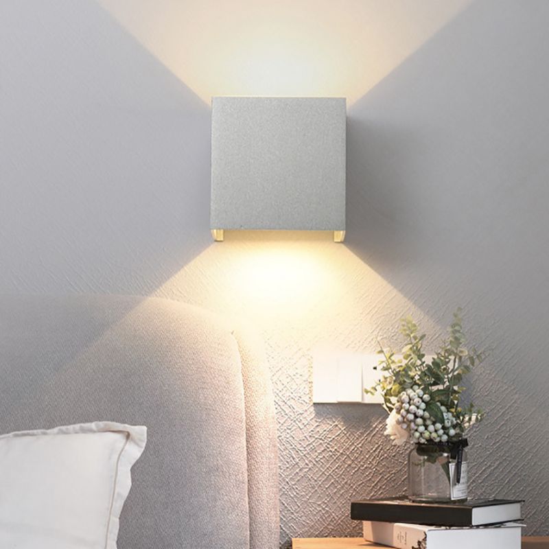 2 Lights Geometric Wall Washer Sconce Modern Style Metal Wall Lighting