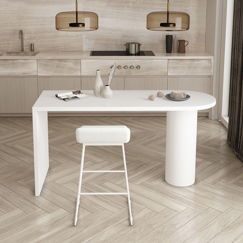 Minimalist Kitchen Irregular Shape Dining Table Solid Wood Dining Table with Double Pedestal Bases
