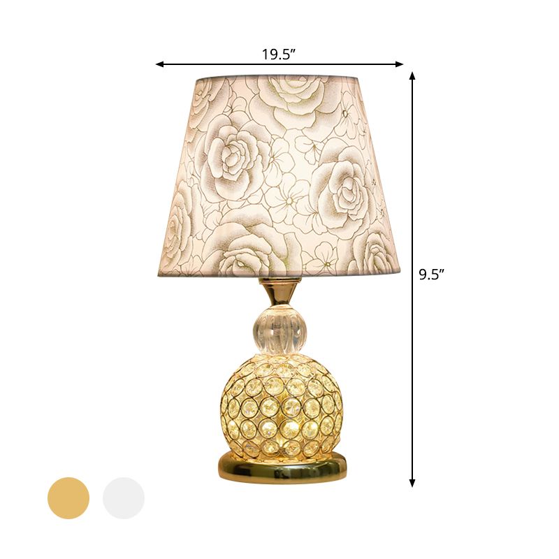 Bal slaapkamer tafel licht modern kristal ingebed 1 lamp goud/zilver/rode nachtkastje lamp met geometrische/pioen/hartverscheurende schaduw