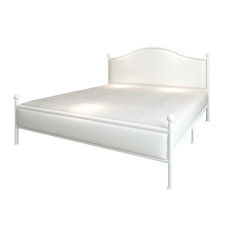 Contemporary Style Metal Standard Bed, Panel Arched Headboard Bed