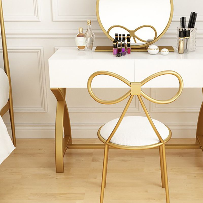 Glam Vanity Set with Drawer Bright White Wood Make-up Vanity, 15.74" Wide