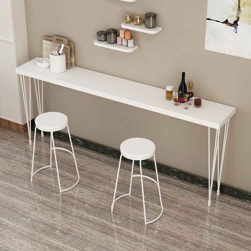 White Modern Style Bar Table in Wood and Iron Bar Table Indoor Bar Table