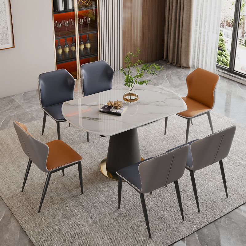 Glam Style Sintered Stone Dining Set 1/2/6/7 Pieces Dining Set for Dining Areas