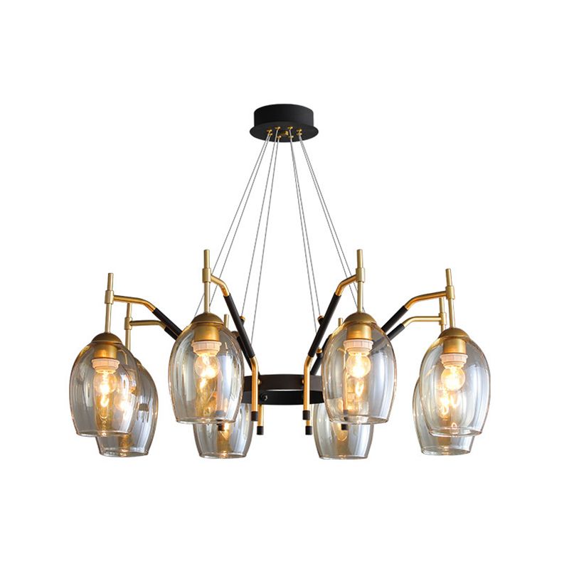 Wineglass Chandelier Light Fixture Vintage Glass Pendant Lighting for Restaurant