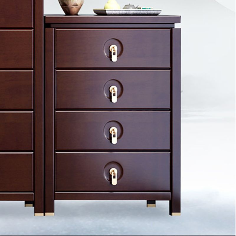 Mid-Century Modern Chest Rectangle with Drawer Solid Wood Straight Legs Accent Chest