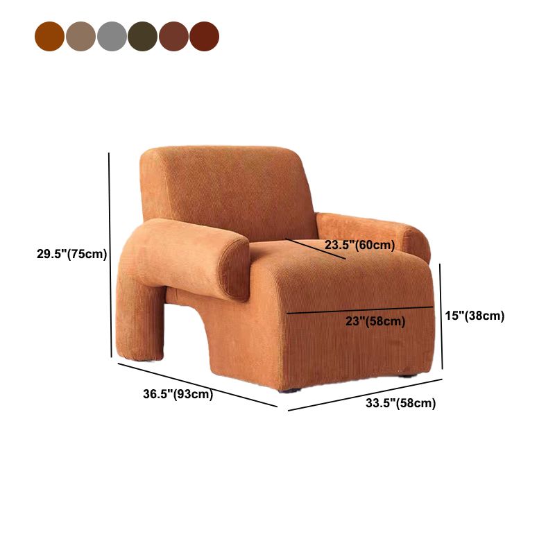 Nordic Style Fabric Armrest Fixed Backrest Abstract Arm Chair