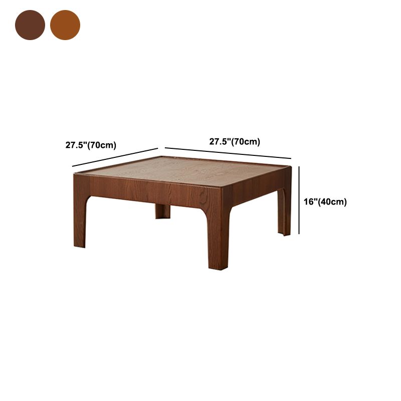 4 Legs Wooden Coffee Table Tray Top Brone Coffee Table 15.7" High