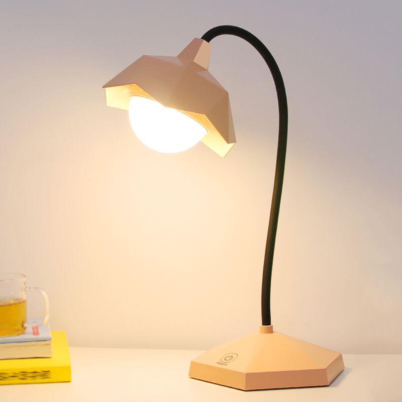 Tavola della camera da letto floreale luce in plastica in plastica lampada a LEAD LEAD con braccio flessibile